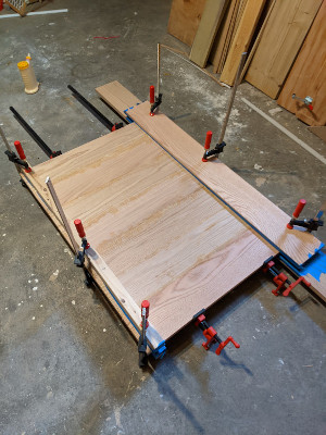 Tabletop being glued up